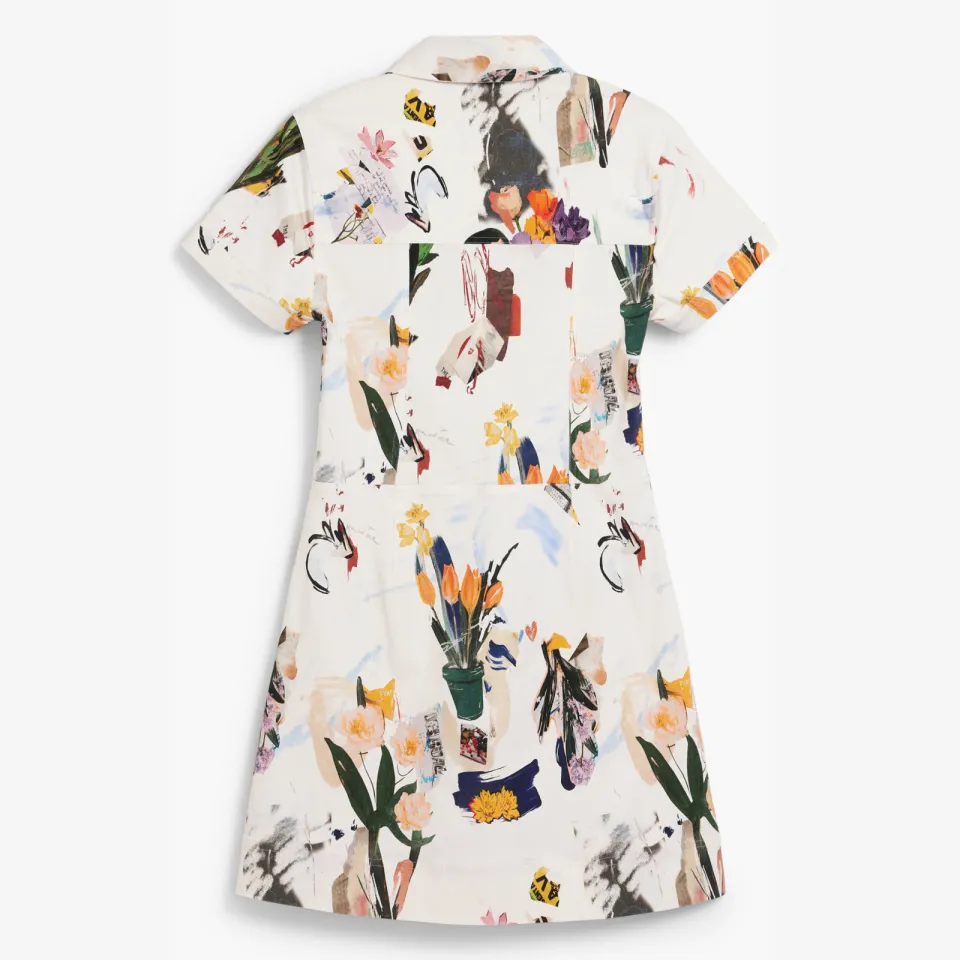 Desigual blousejurk met all over print wit, foto 2