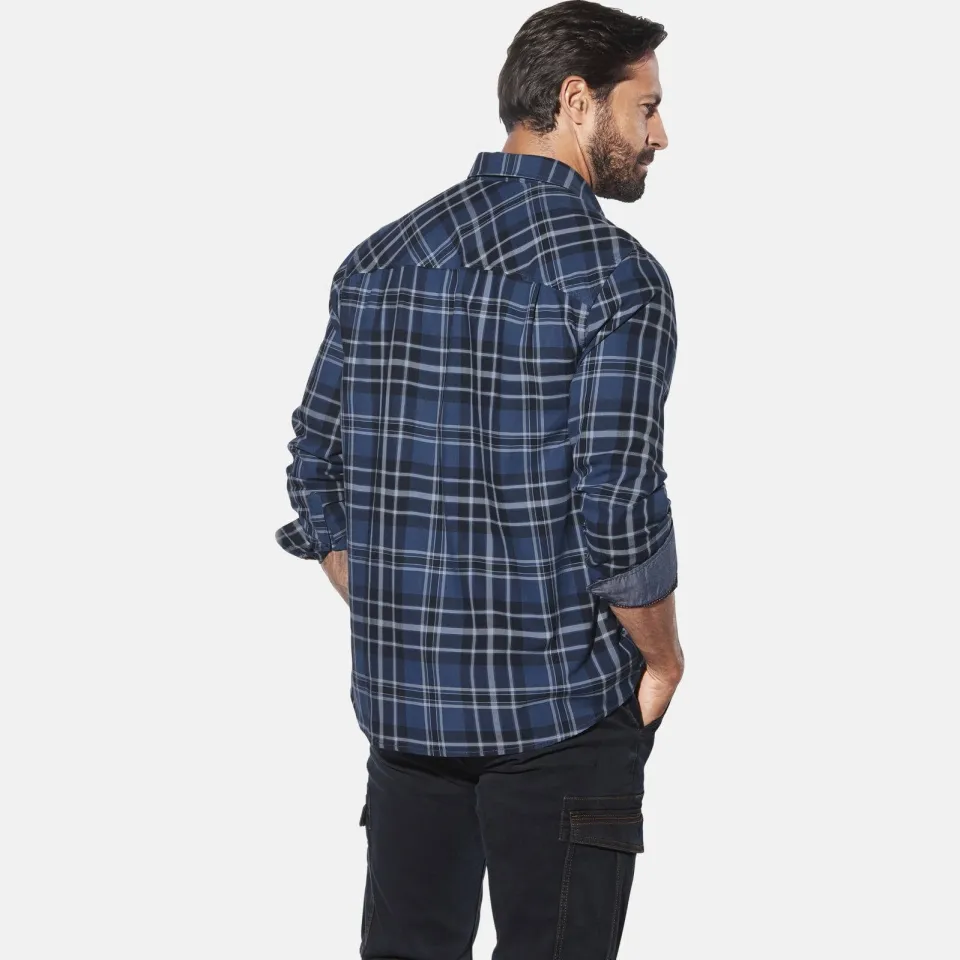Jan Vanderstorm casual overhemd NORSEN Plus donkerblauw, foto 4