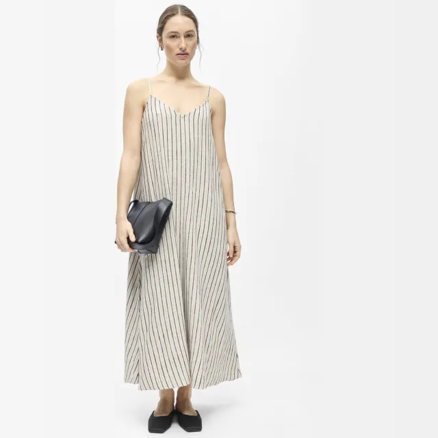 Object Objsanne maxi jurk gestreept zand Zand/zwart/roze
