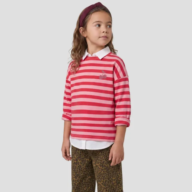 Orange Stars gestreepte longsleeve roze rood Roze/rood