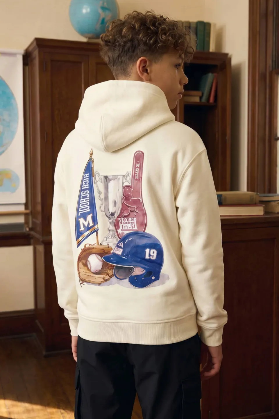 Malelions sweater met backprint - ecru, foto 6