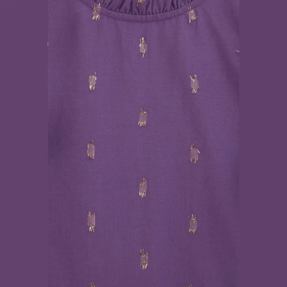 WE Fashion blousetop met ruches en print paars, foto 7
