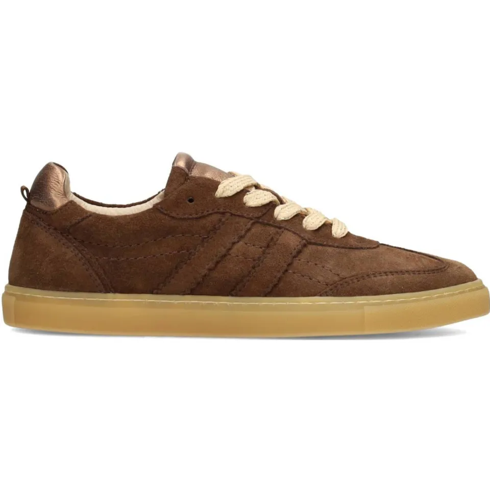 Poelman suède sneakers donkerbruin