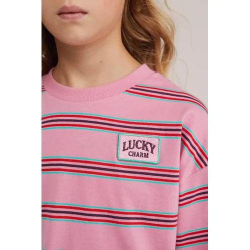 WE Fashion gestreepte longsleeve roze/rood, foto 5