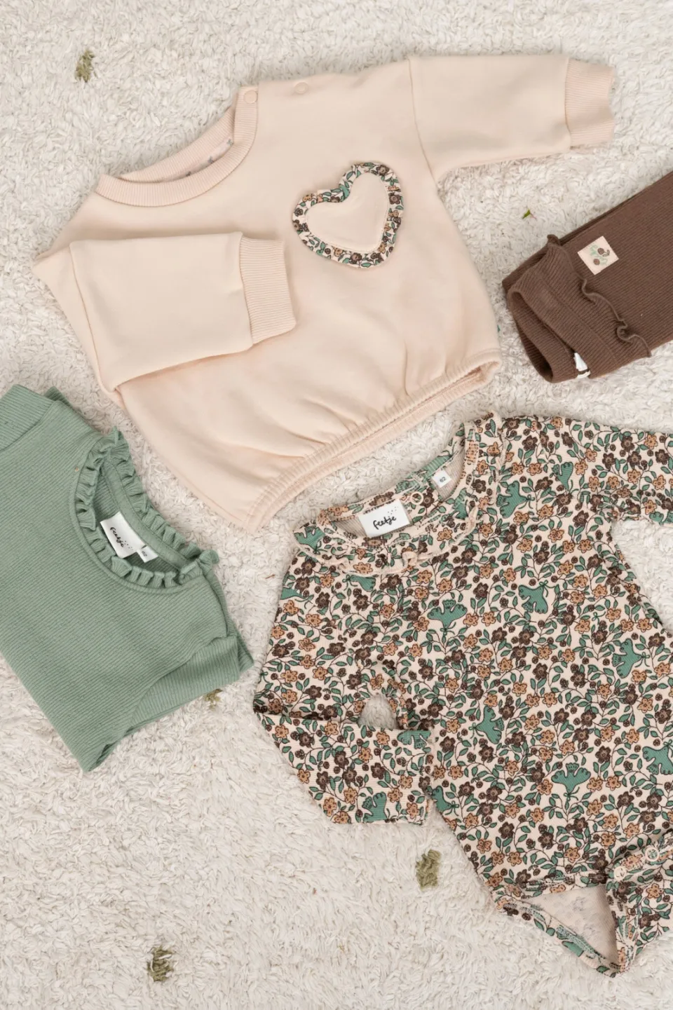 Feetje romper Lucky Bloombird - beige/groen/bruin, foto 2