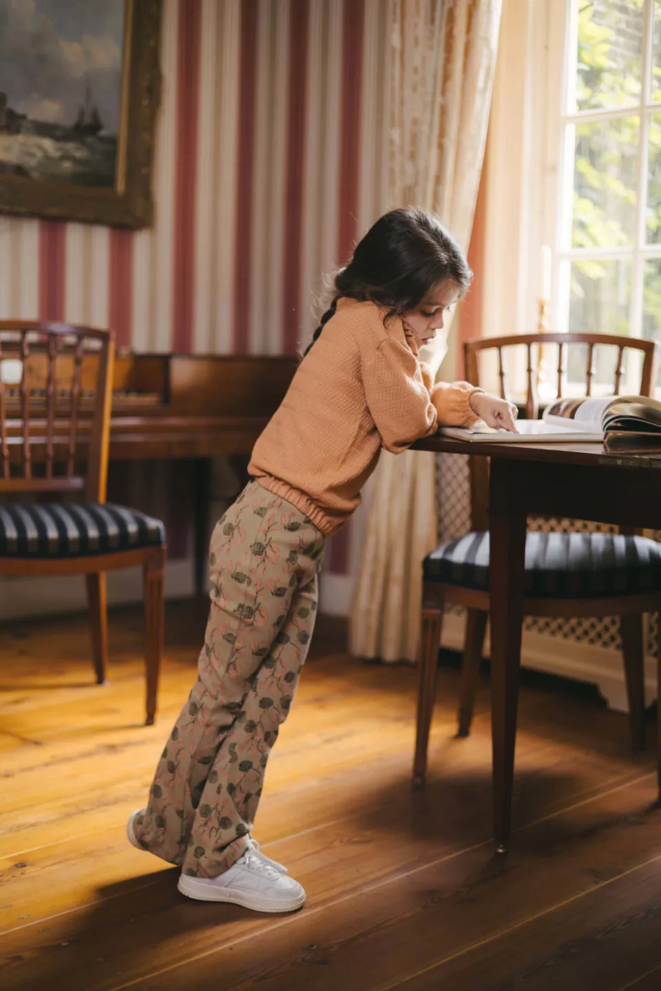 LEVV flared broek met print khaki, foto 4