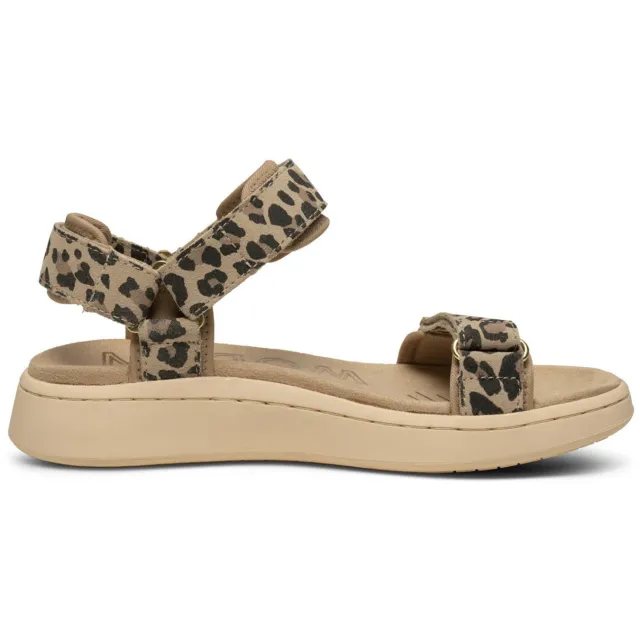 Woden Line sandalen beige leopard