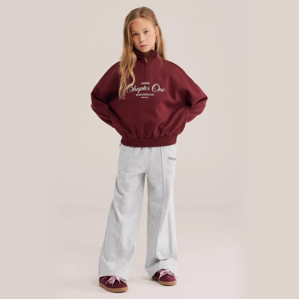 WE Fashion sweater met tekst - donkerrood