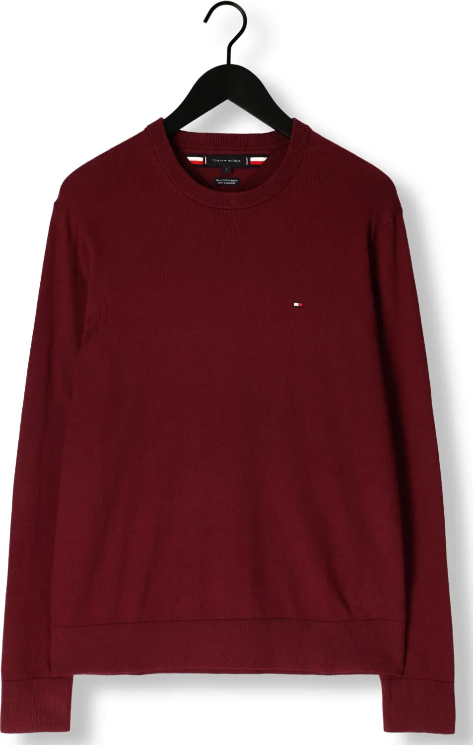 Tommy Hilfiger Heren Truien & Vesten Pima Org Ctn Cashmere Crew Neck - Bordeaux, foto 2