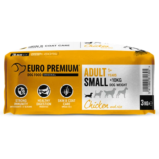 Euro Premium Adult Small kip & rijst hondenvoer 3 kg, foto 4