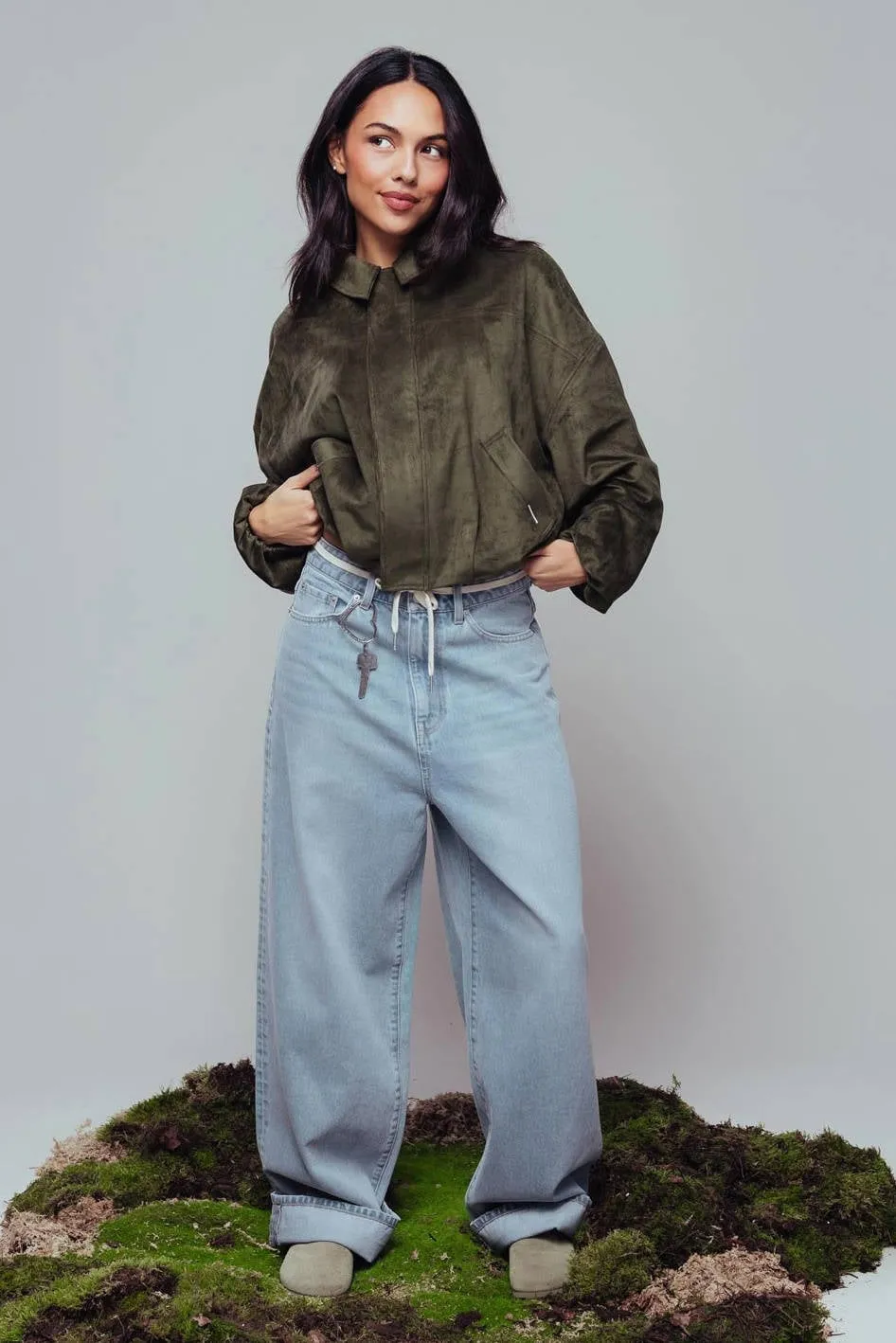 Catwalk Junkie high waist baggy jeans met ceintuur - lichtblauw, foto 3