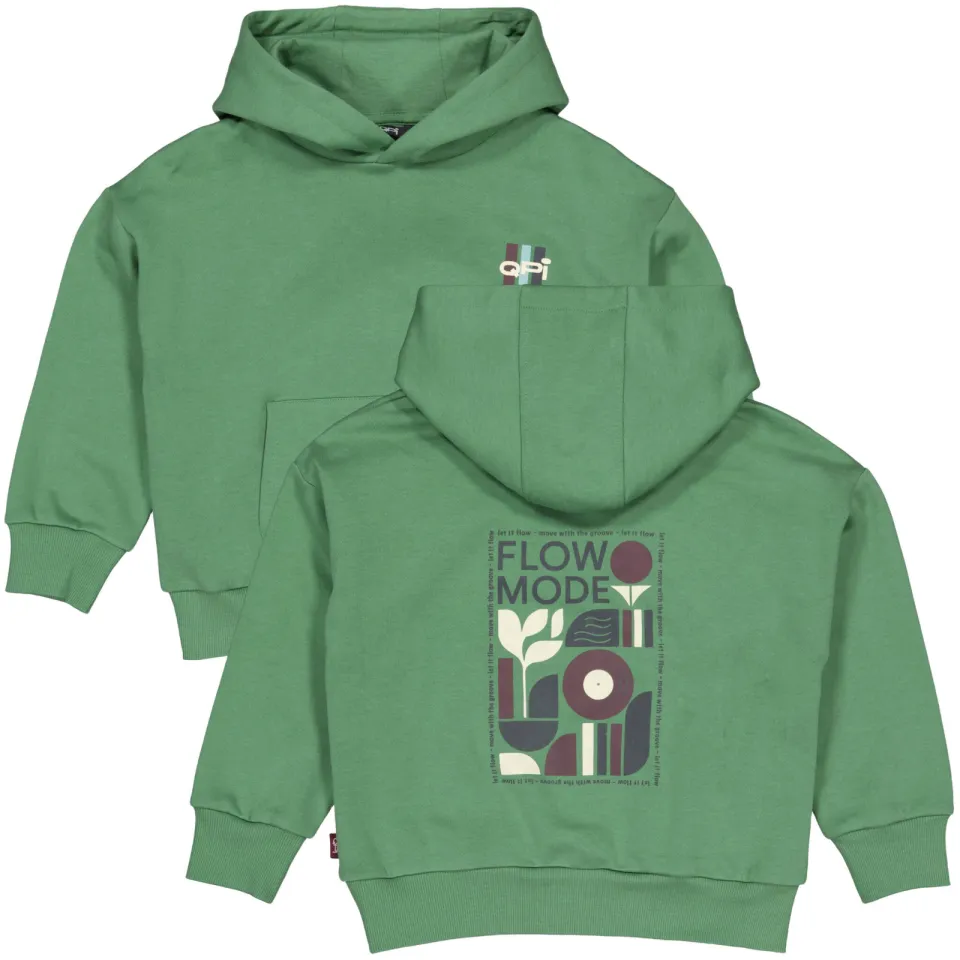 QPI hoodie met backprint - groen, foto 4