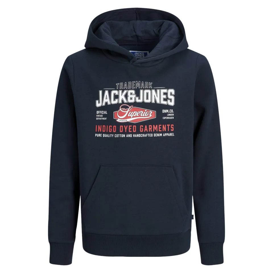 Jack & Jones JUNIOR hoodie met logo - donkerblauw, foto 2