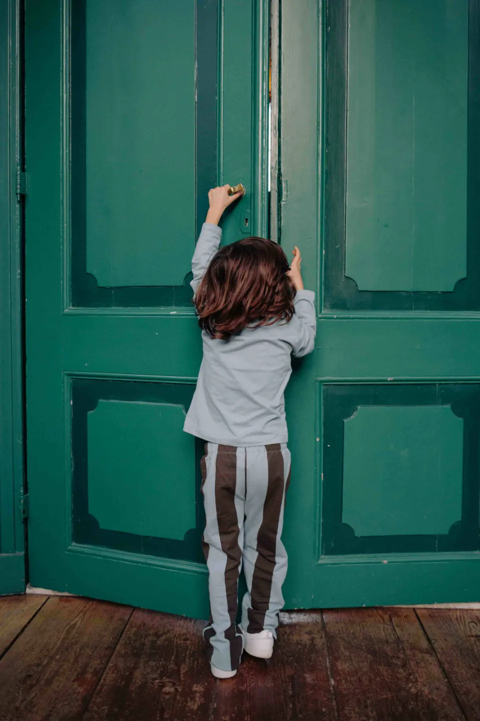 Riffle Amsterdam gestreepte sweatpants donkerbruin lichtblauw, foto 6