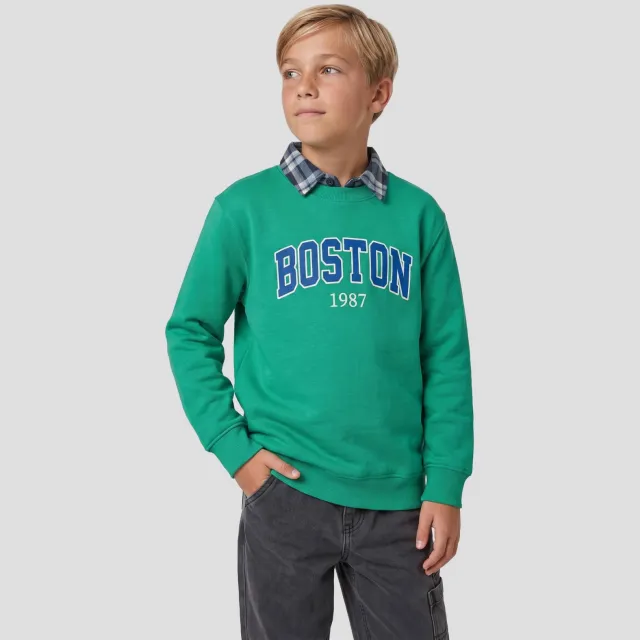 Me & My Monkey sweater met tekst - groen