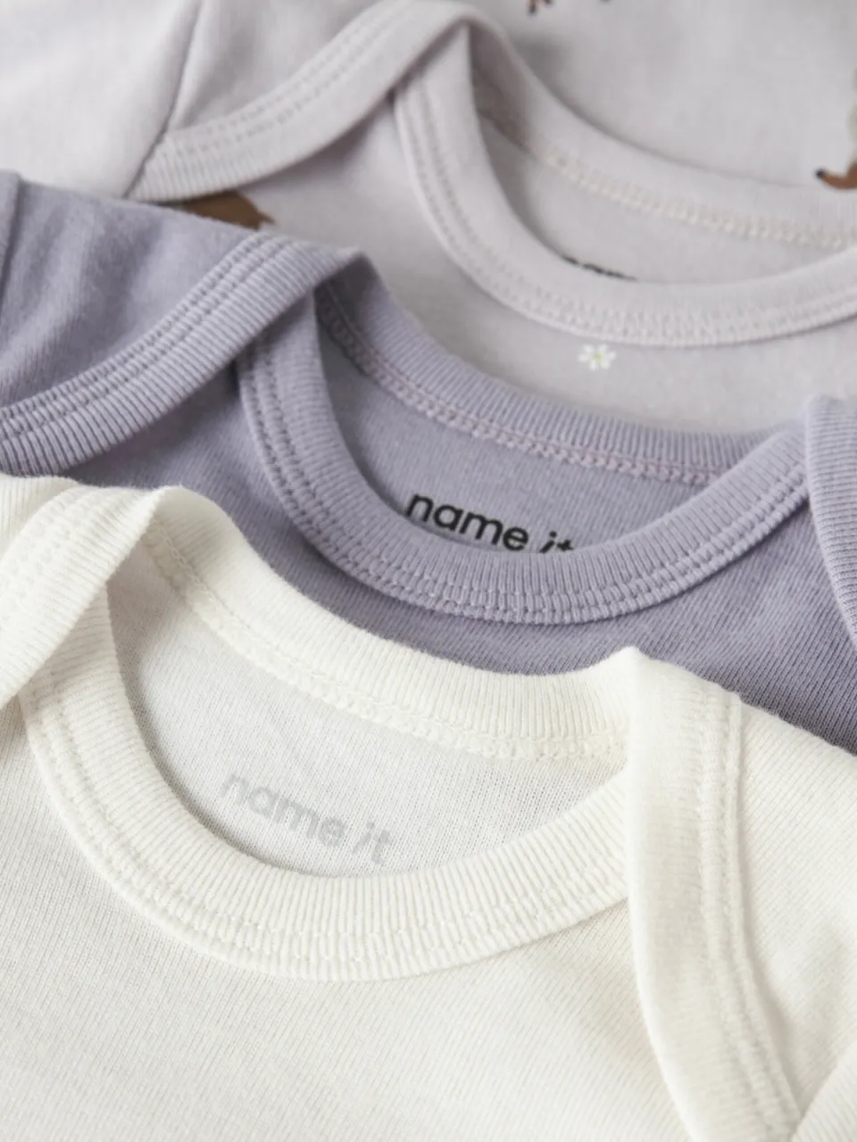 NAME IT BABY romper - ecru/paars/lichtpaars (set van 3), foto 3