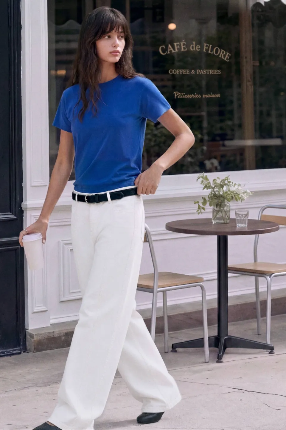 Mango TEEN wide leg jeans - naturel wit