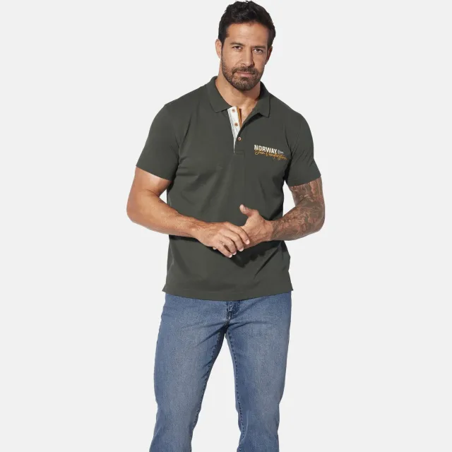 Jan Vanderstorm polo Plus Size JAKOV olijfgroen