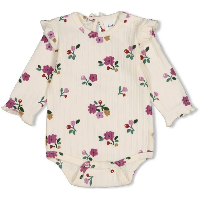 Feetje romper Afternoon Tea creme/berry/groen