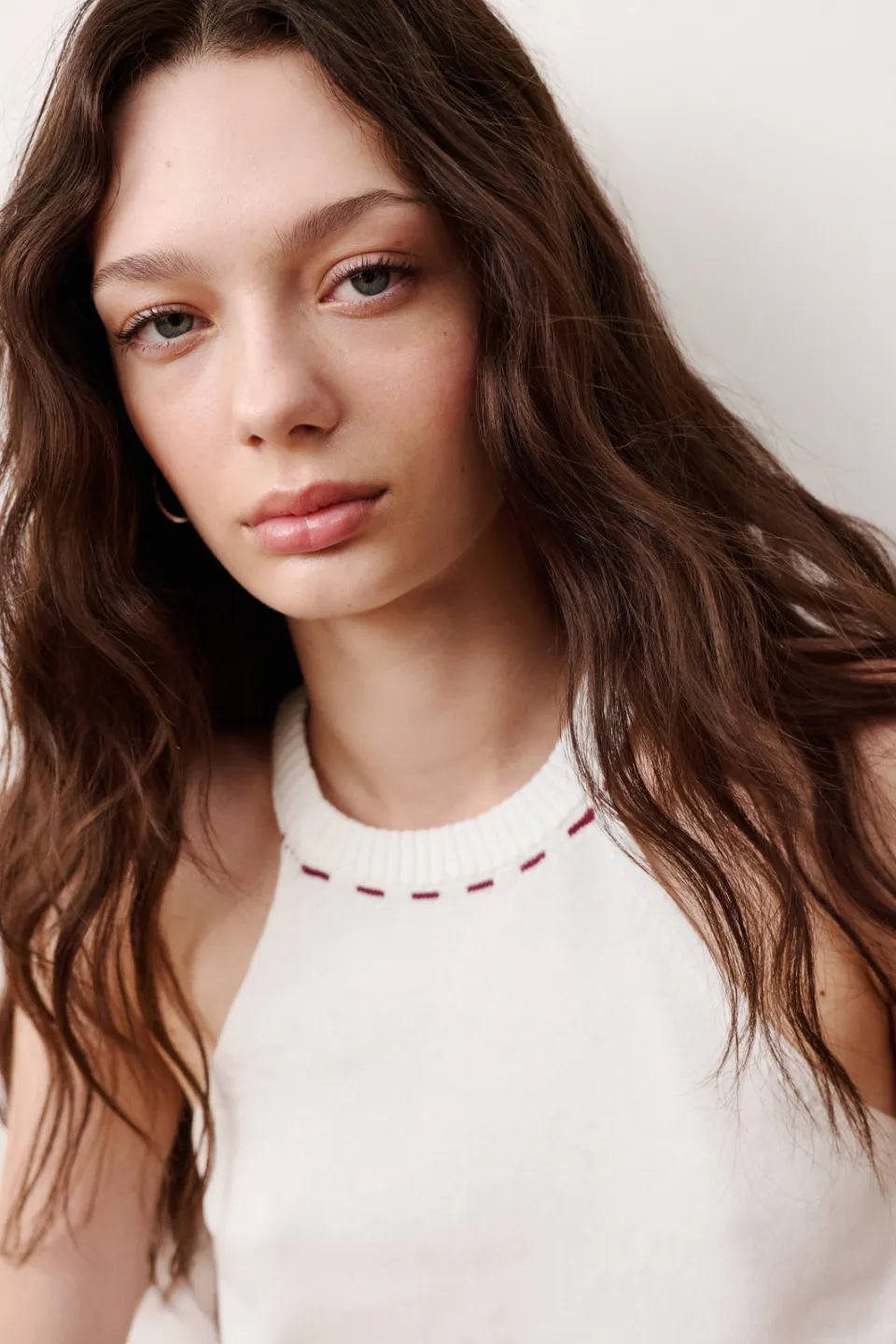 Mango Teen gebreide haltertop ecru, foto 2
