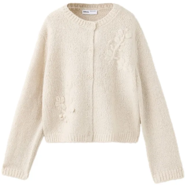 Mango Kids gebreid vest met wol - beige
