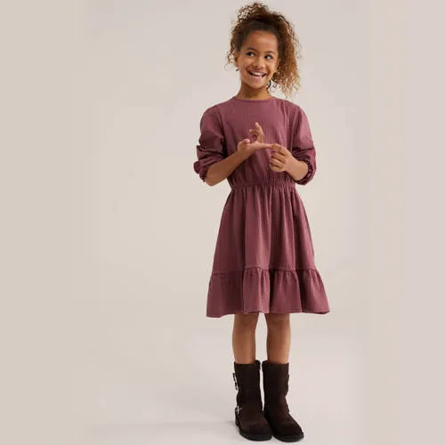WE Fashion korte jurk met borduursels oudroze, foto 3
