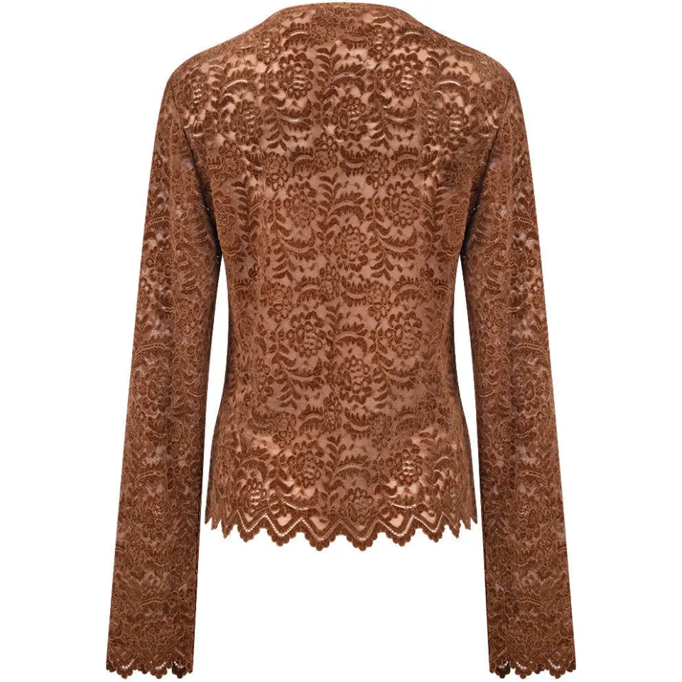 NUKUS Wies top lace bruin, foto 3