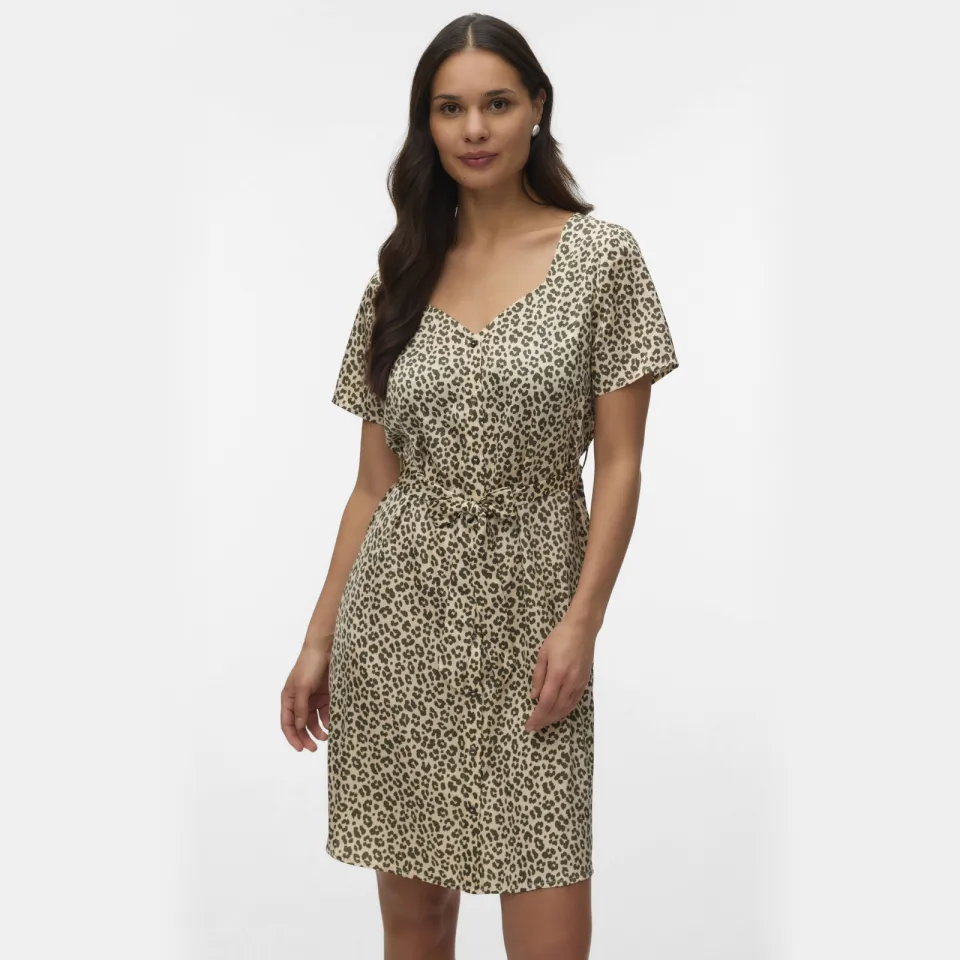 Vero Moda Vmmidalia wikkeljurk panterprint bruin, foto 5
