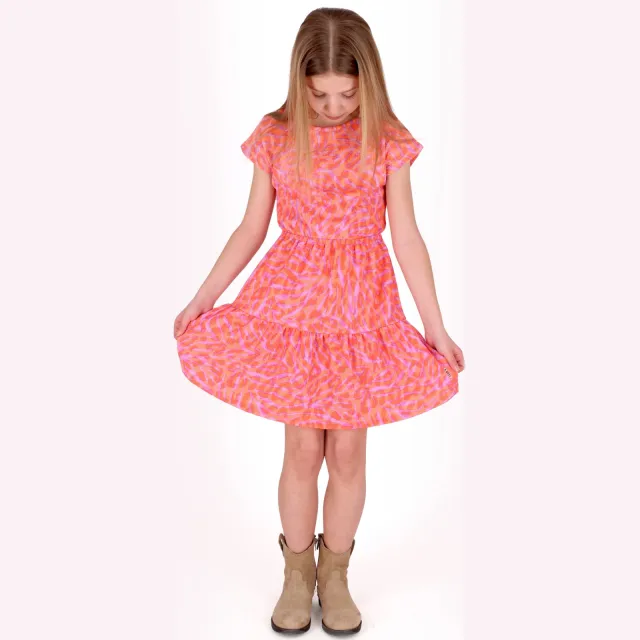 B.Nosy Darla zomerjurk panterprint roze Lichtroze/oranje