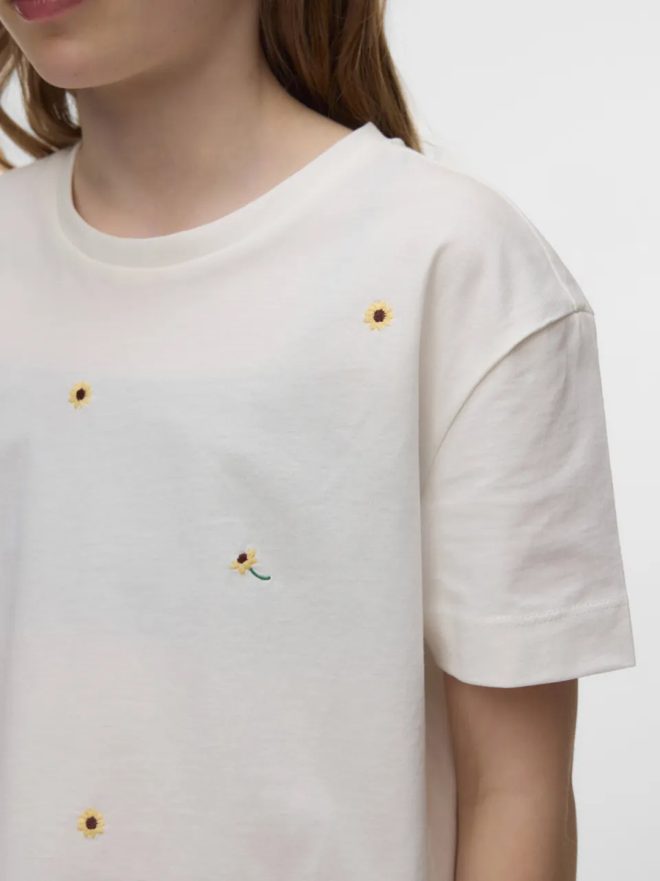 Vero Moda Girl gebloemd T-shirt wit, foto 5