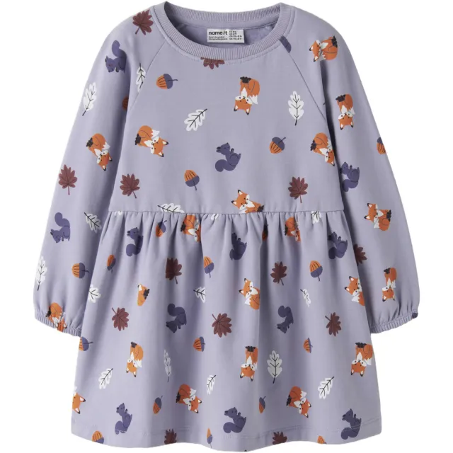 NAME IT MINI midi sweatjurk met print lila