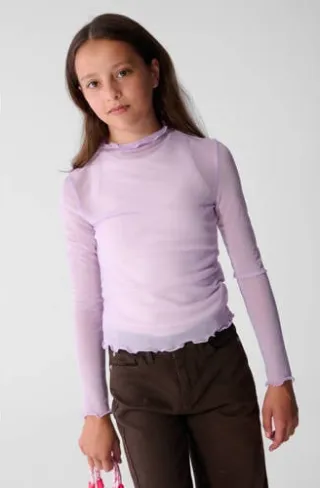 Shoeby longsleeve met ruches paars, foto 2