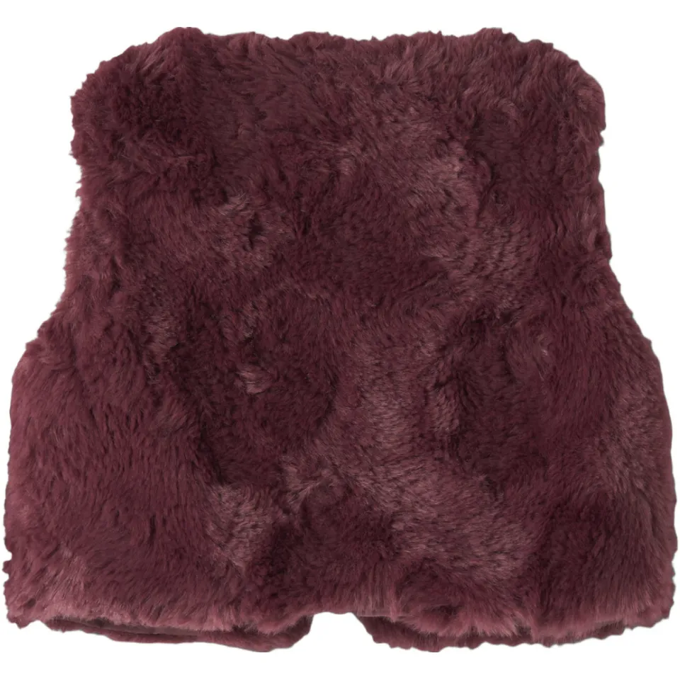 NAME IT BABY imitatiebont gilet - donkerrood, foto 4