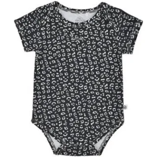 Born by Kiddo United romper antraciet/wit Grijs Jongens/Meisjes Katoen Ronde hals