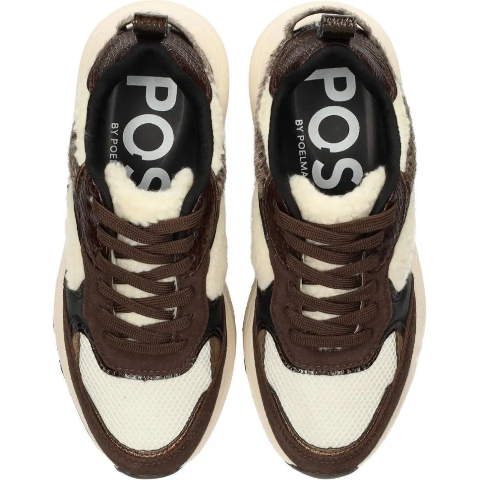 POSH by Poelman Caro chunky suèdelook sneakers - bruin, foto 3