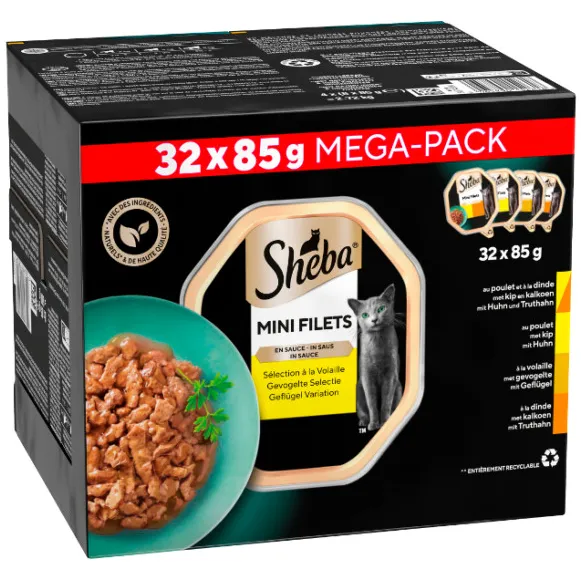 Sheba Mini Filets natvoer gevogelte in saus