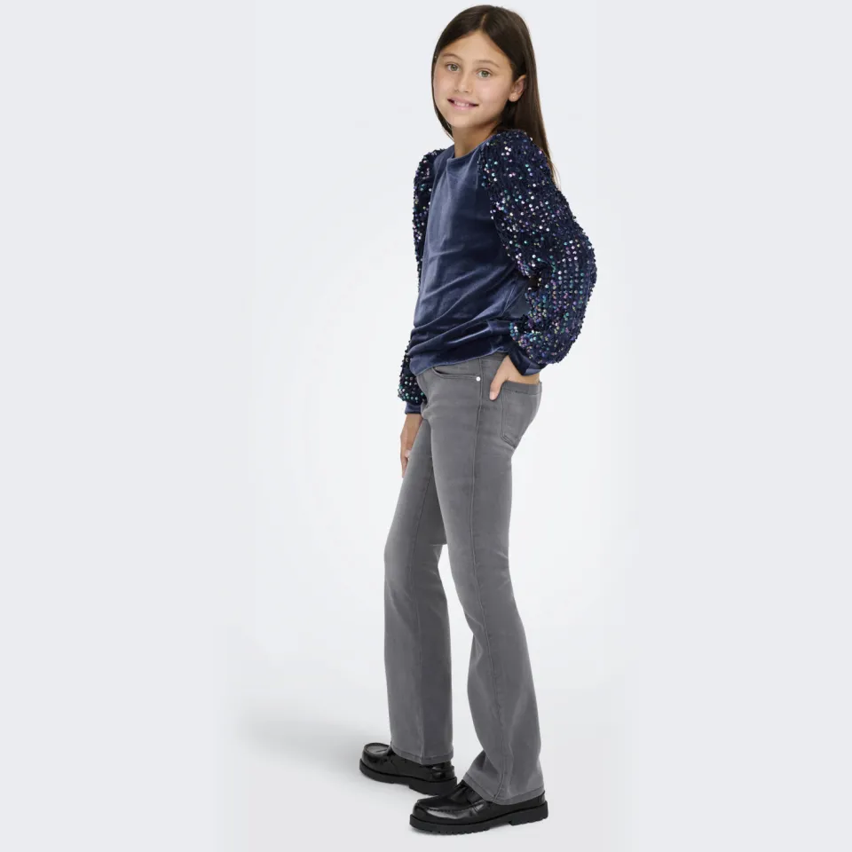 KIDS ONLY GIRL high waist flared jeans grey denim, foto 4