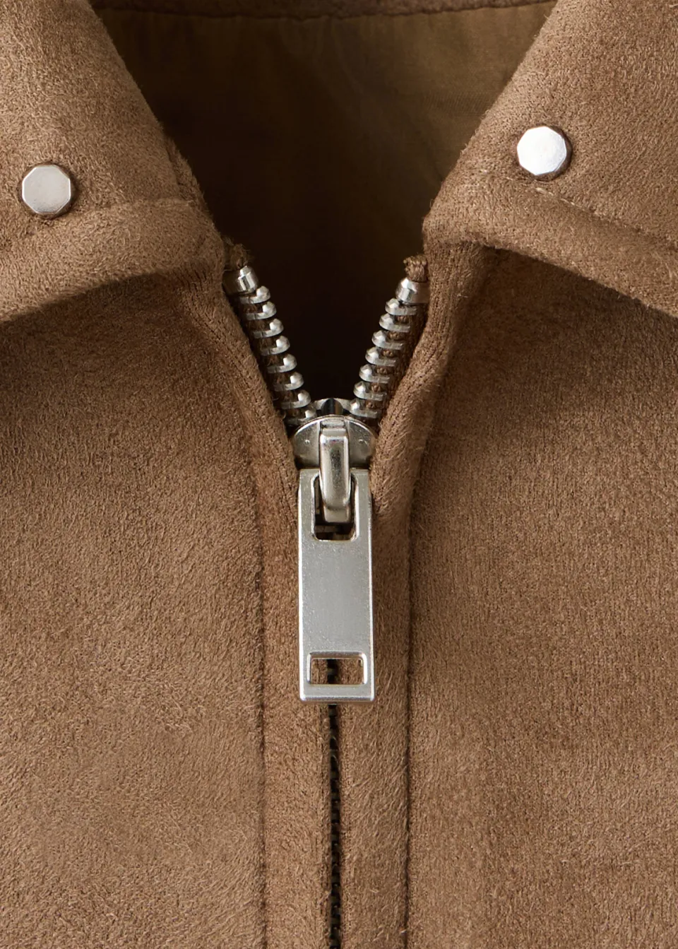 Mango suèdelook jasje met studs middenbruin, foto 7