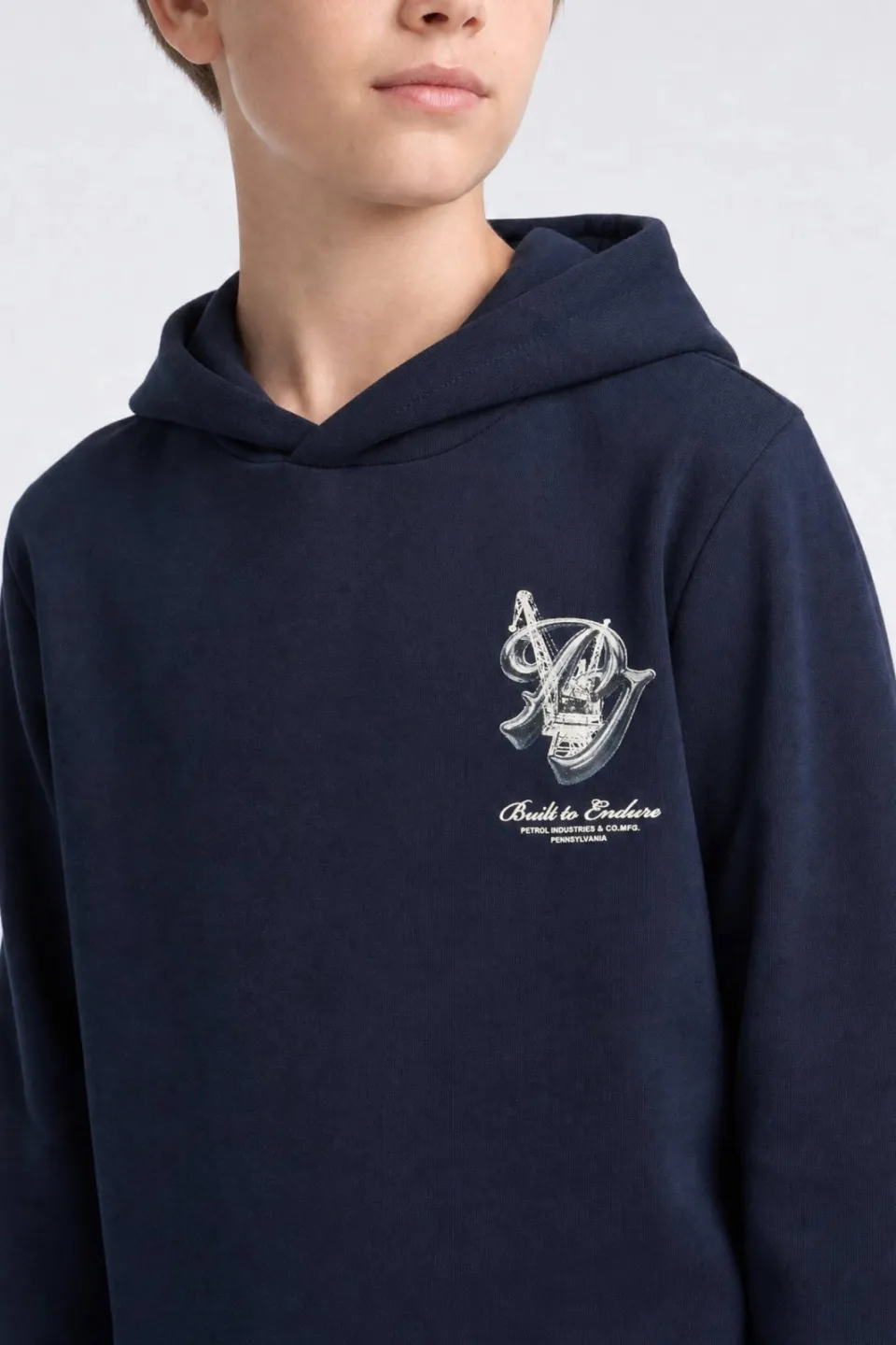Petrol Industries hoodie met backprint - donkerblauw, foto 4