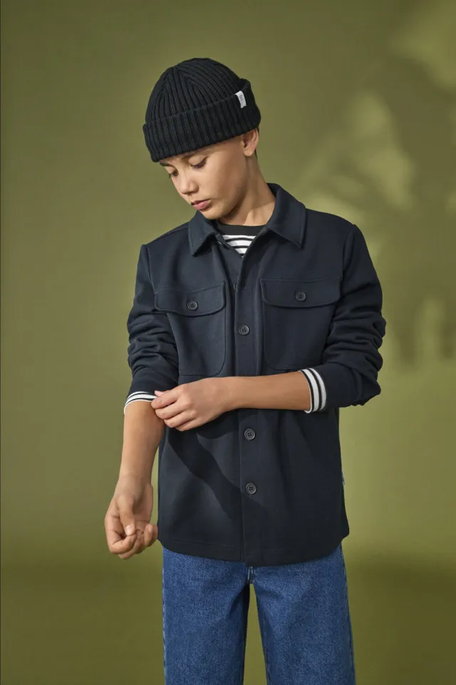 Only & Sons JUNIOR overshirt donkerblauw