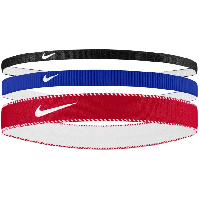 Nike Flex Classic Mixed Width Haarbanden 3-Pack Zwart Blauw Rood Multi