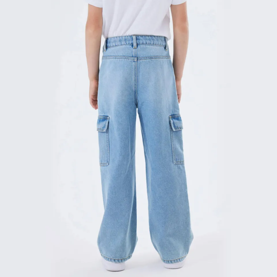 NAME IT KIDS wide leg jeans NKFROSE light blue denim, foto 5