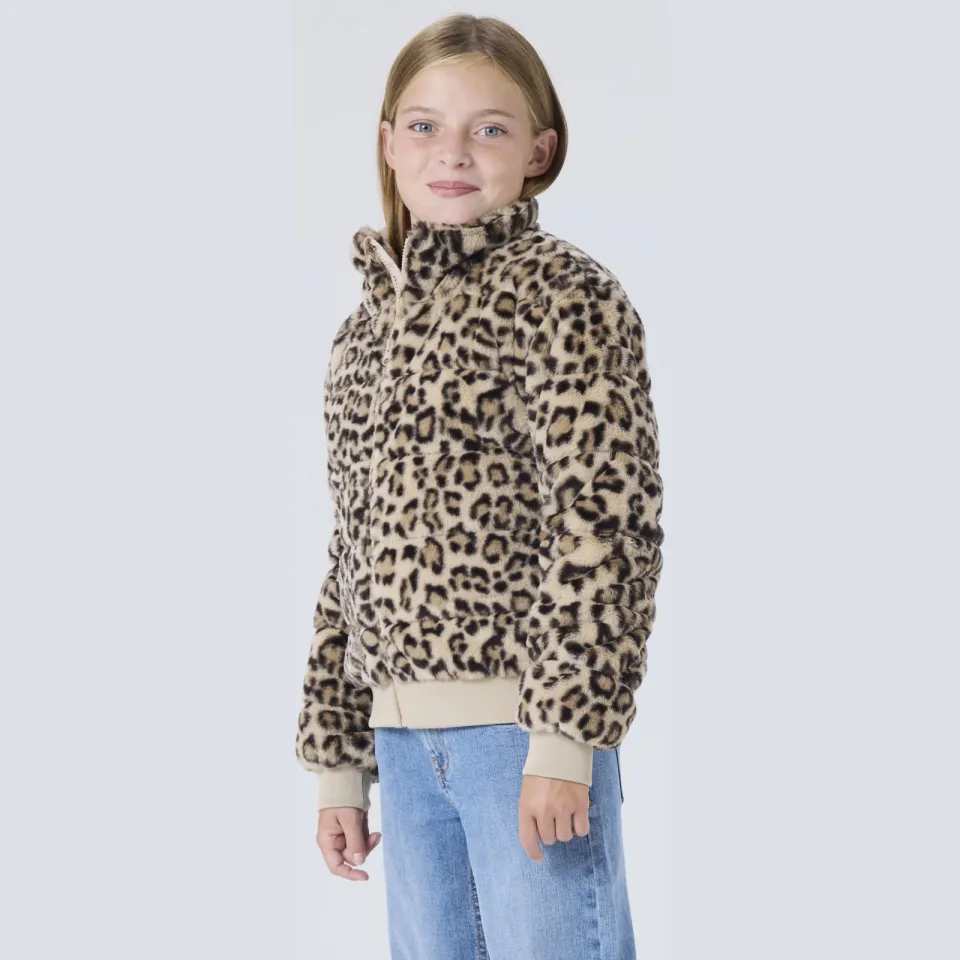NAME IT NKFMILA jas panterprint beige Beige/zwart