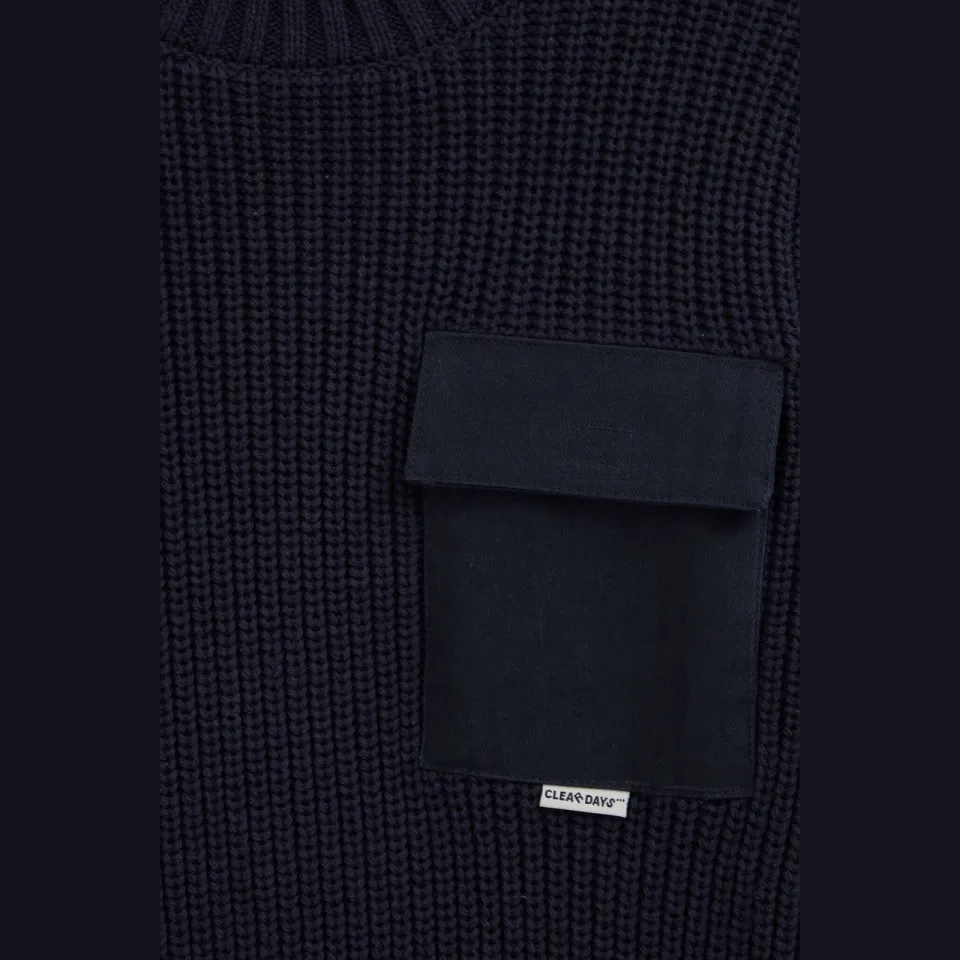 WE Fashion katoenen gebreide trui - donkerblauw, foto 5