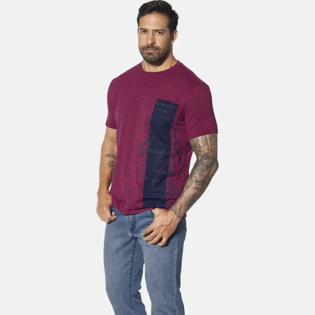 Jan Vanderstorm Baljan T-shirt donkerrood