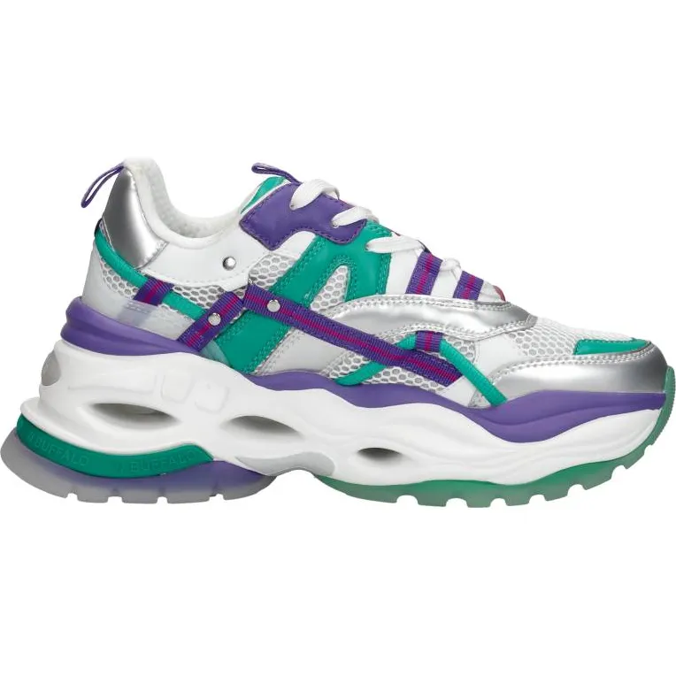 Buffalo Triplet Hollow lage sneakers zilver Zilverkleur