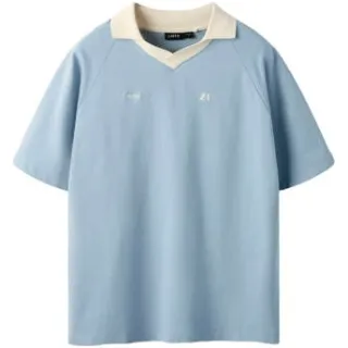 LMTD polo lichtblauw Jongens Katoen Polokraag Effen Lichtblauw/offwhite