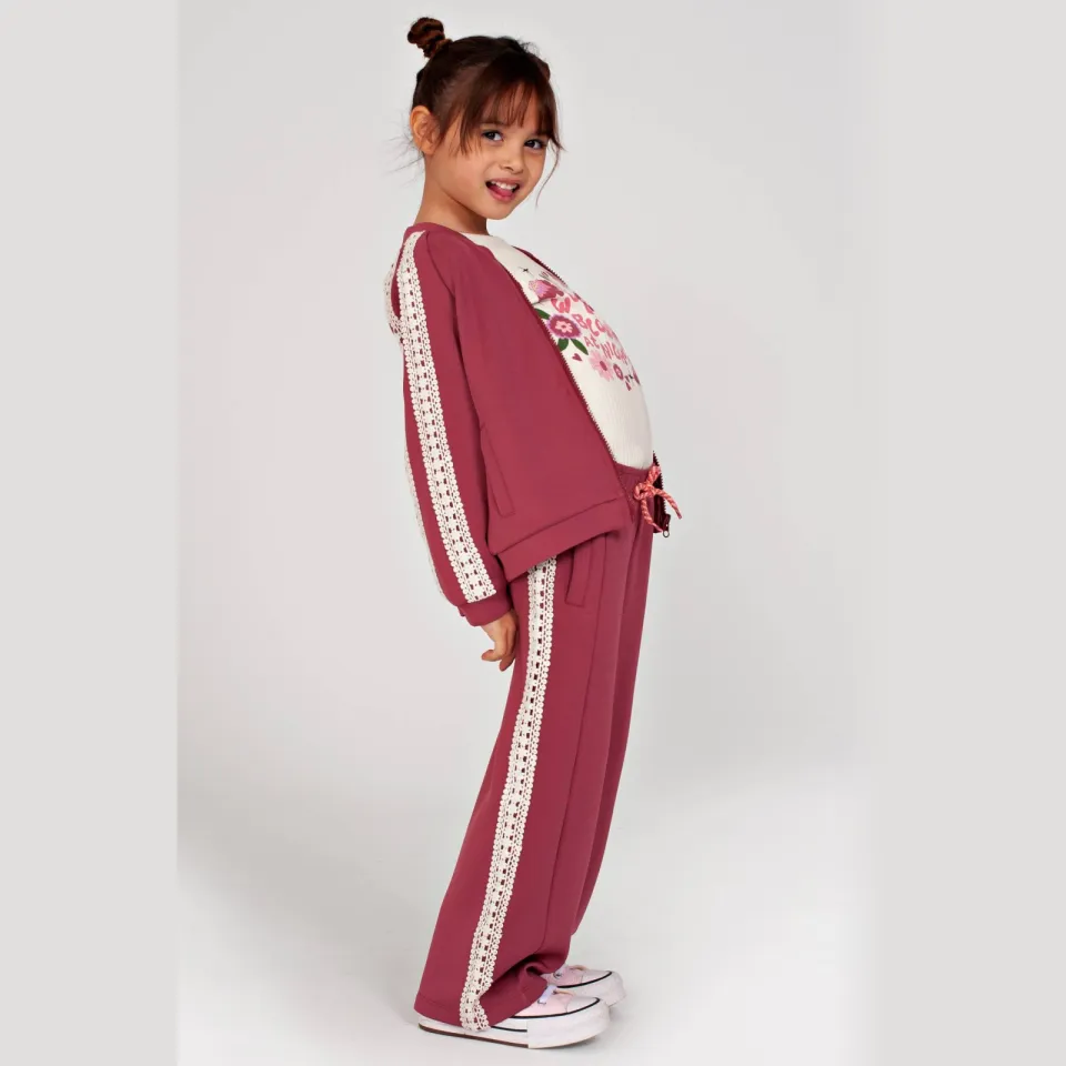 Jubel Moon Flowers wide leg joggingbroek oudroze, foto 5