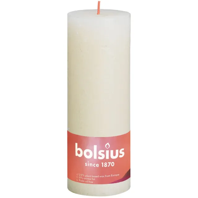 Bolsius Rustiek stompkaars soft pearl 7x19 cm