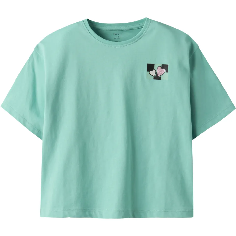 NAME IT T-shirt met backprint mintgroen, foto 2